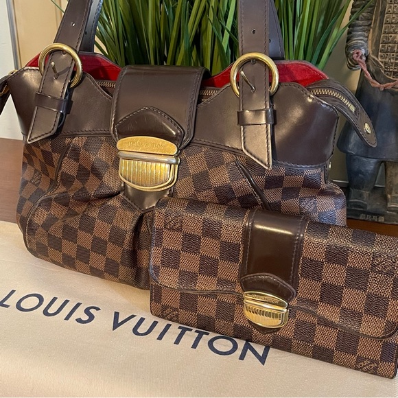 Louis Vuitton Sistina Pm Damier Ebene Shoulder Bag & Matching Sistina Wallet - Picture 2 of 14